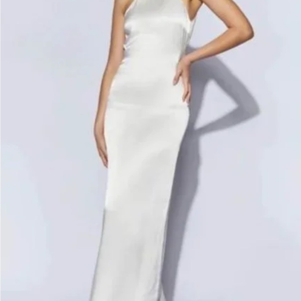 White Satin Maxi Dress
